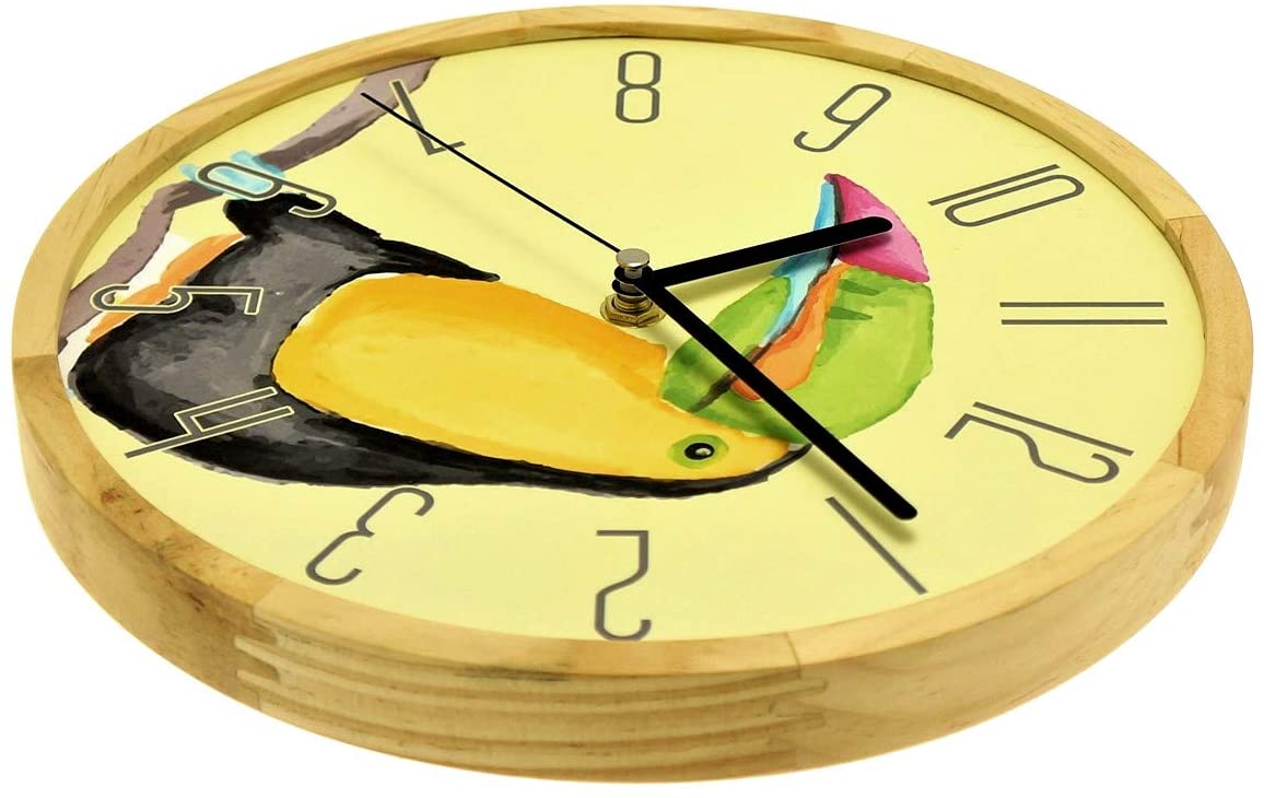 Holzwerk Wanduhr Tukan Vogel Tiere Holz Wohnzimmer Uhr - Holzwerk