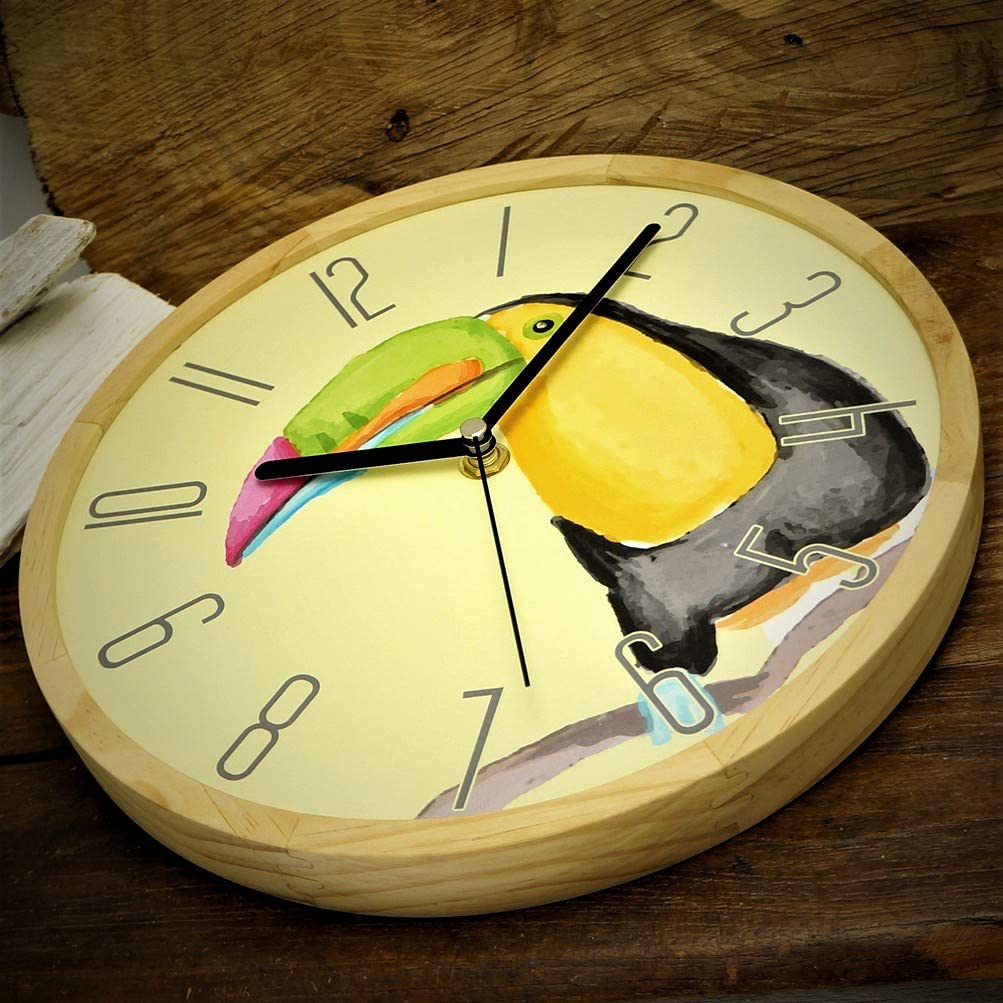 Holzwerk Wanduhr Tukan Vogel Tiere Holz Wohnzimmer Uhr - Holzwerk
