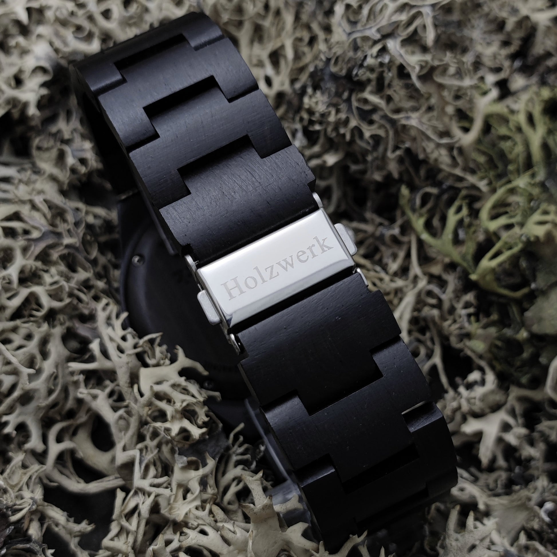 Holzwerk Damen & Herren Holzuhr Holz Epoxidharz Armbanduhr Schwarz