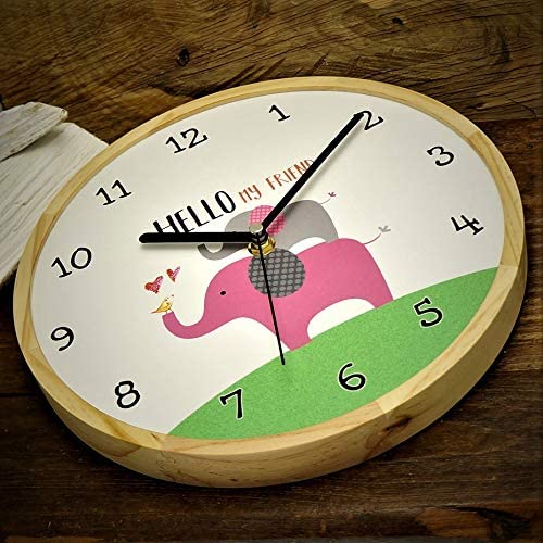 Holzwerk Wanduhr Elefanten Baby Elefant Love Tiere Holz Kinder Uhr - Holzwerk