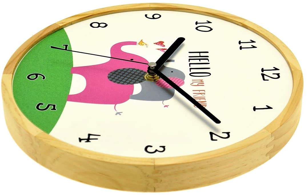 Holzwerk Wanduhr Elefanten Baby Elefant Love Tiere Holz Kinder Uhr - Holzwerk