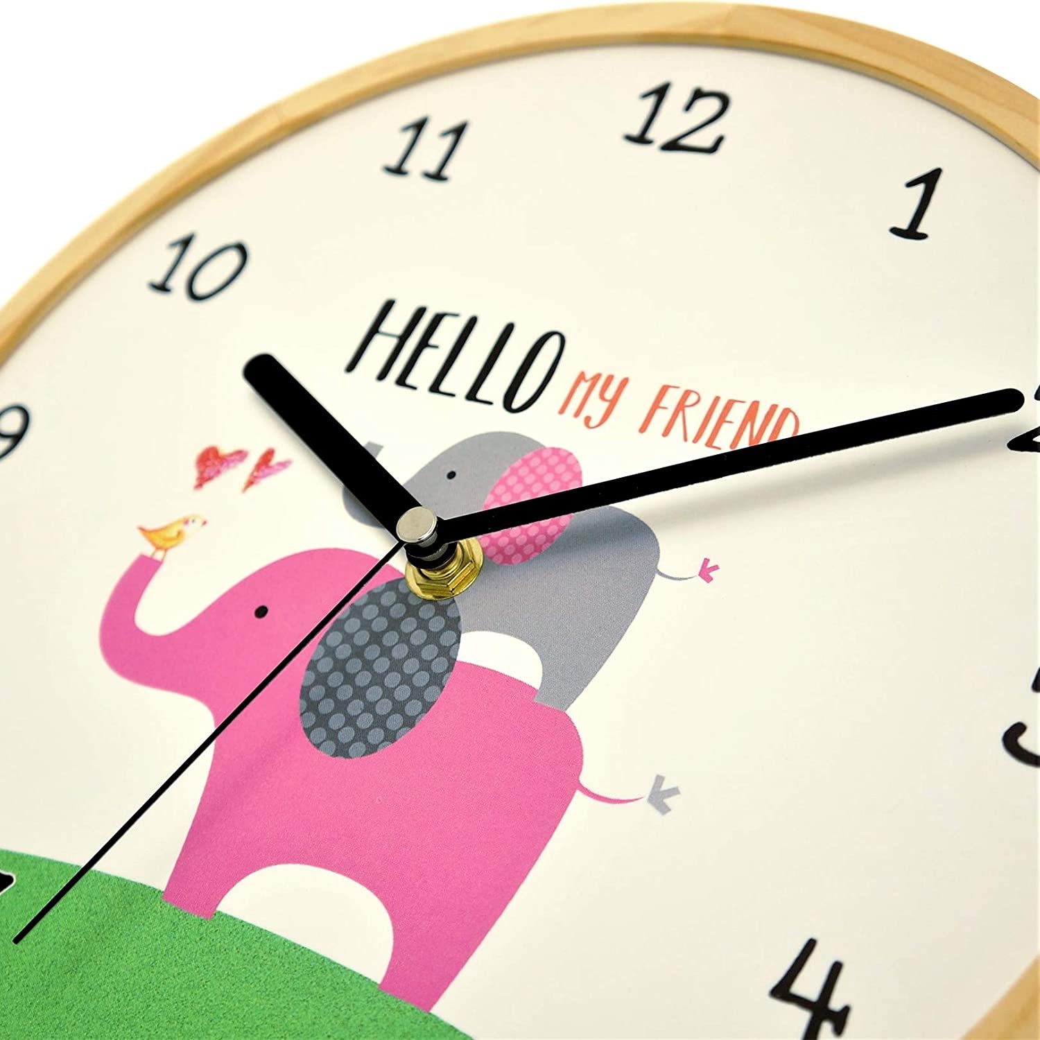 Holzwerk Wanduhr Elefanten Baby Elefant Love Tiere Holz Kinder Uhr - Holzwerk