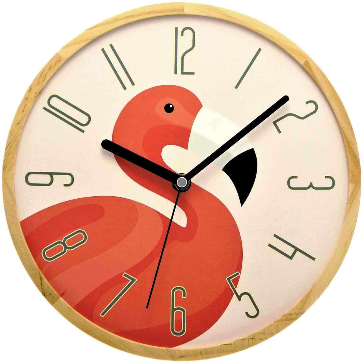 Holzwerk Wanduhr Flamingo Vogel Tiere Holz Pink Rosa Uhr - Holzwerk