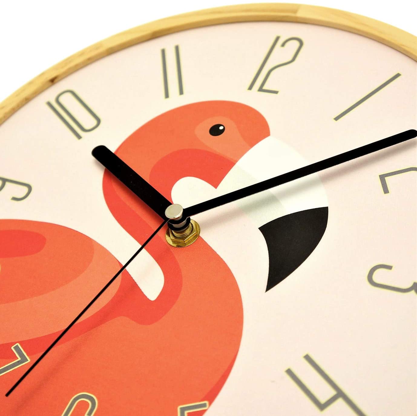 Holzwerk Wanduhr Flamingo Vogel Tiere Holz Pink Rosa Uhr - Holzwerk