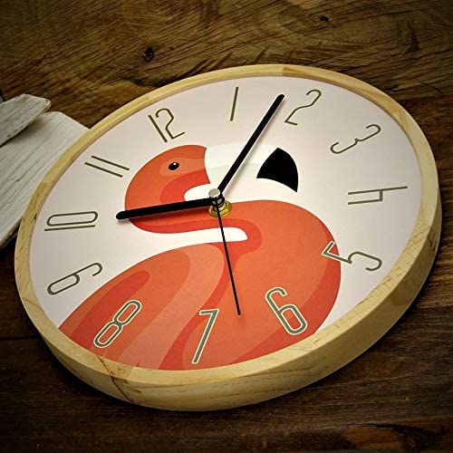 Holzwerk Wanduhr Flamingo Vogel Tiere Holz Pink Rosa Uhr - Holzwerk