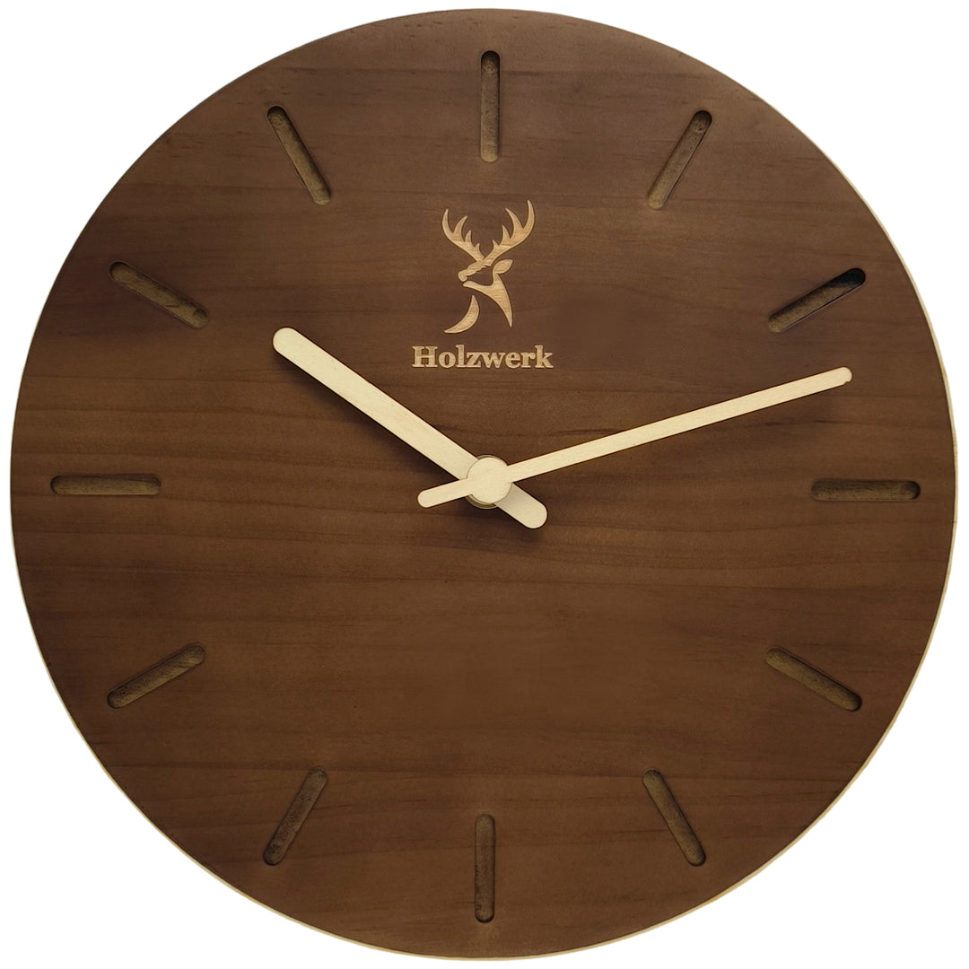 Holz Uhr MÃ¤nner Uhren Modern Holz Wanduhr Mit Hirsch Logo In