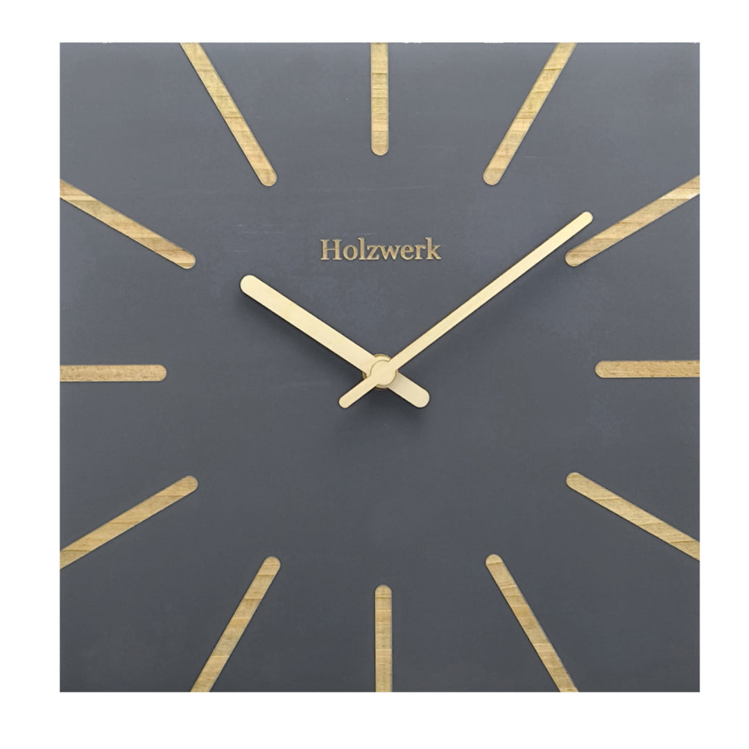 Quarz Wanduhr Wanduhr Edelstahl Eckig Holz Wanduhr Eckig 25 Cm