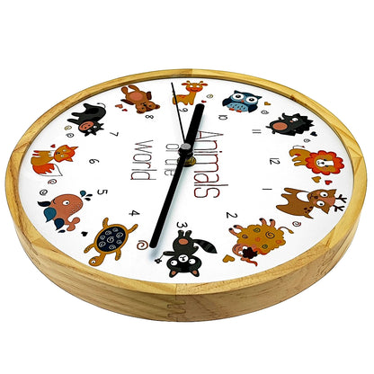 Reloj de pared de carpintería animales zorro león oso búho etc. Reloj de madera para niños