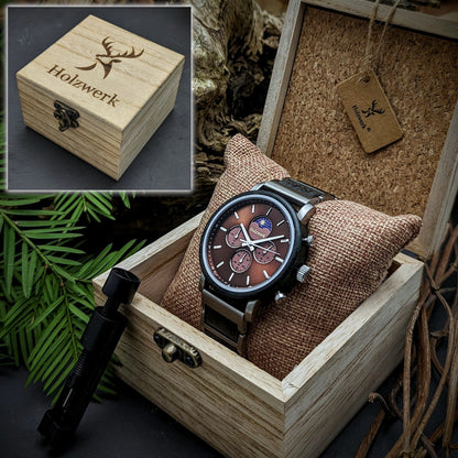 Granit Holzuhr Chrono Herren 